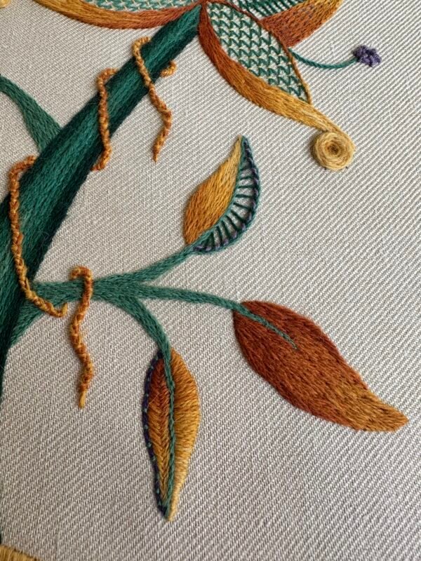 Crewelwork embroidery The Star Flower and the Snail | Crewel Embroidery Kit