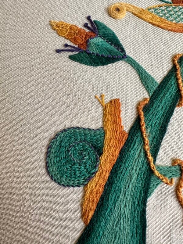 Snail embroidery The Star Flower and the Snail | Crewel Embroidery Kit