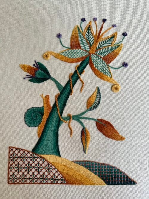 The Star Flower and the Snail | Crewel Embroidery Kit