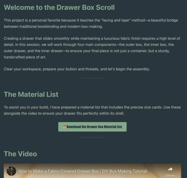 Drawer Box Scroll