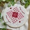 embroidery kit Trellis Flower | Crewel Embroidery Scroll
