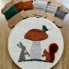 woodland-companions-hand-stitched-art-prague Woodland Companions | Crewel Embroidery Scroll