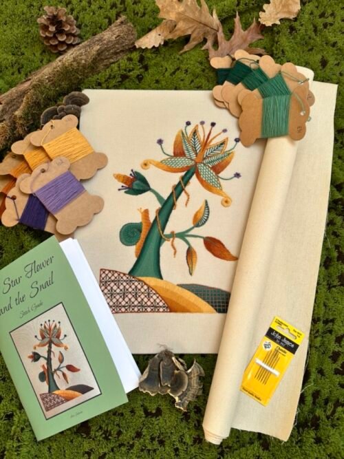 The Star Flower and the Snail | Crewel Embroidery Kit