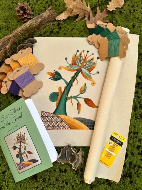 The Star Flower and the Snail | Crewel Embroidery Kit