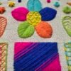 laid-stitch-flower-embroidery Neon 30 | Crewel Embroidery Scroll